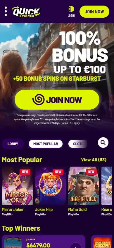 Quickspinner Casino screenshot 4