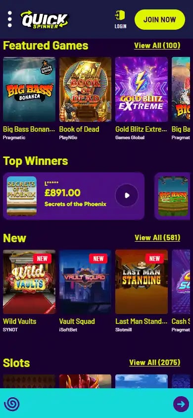 Quickspinner Casino screenshot 5