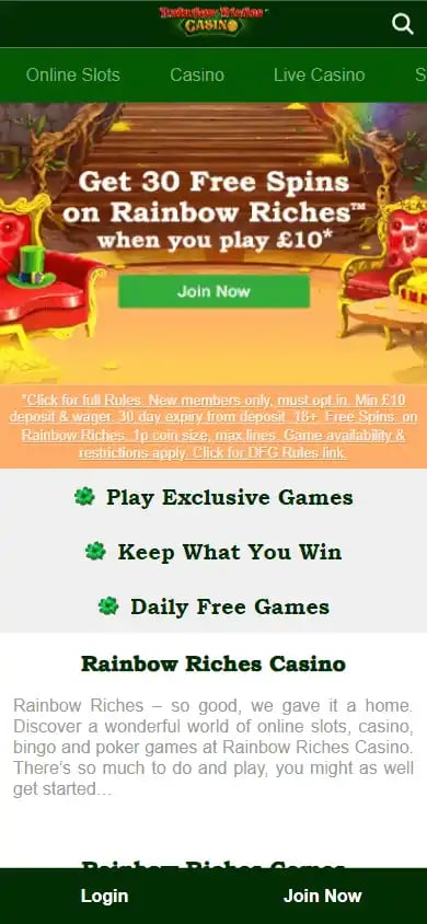 Rainbow Riches Casino screenshot 4