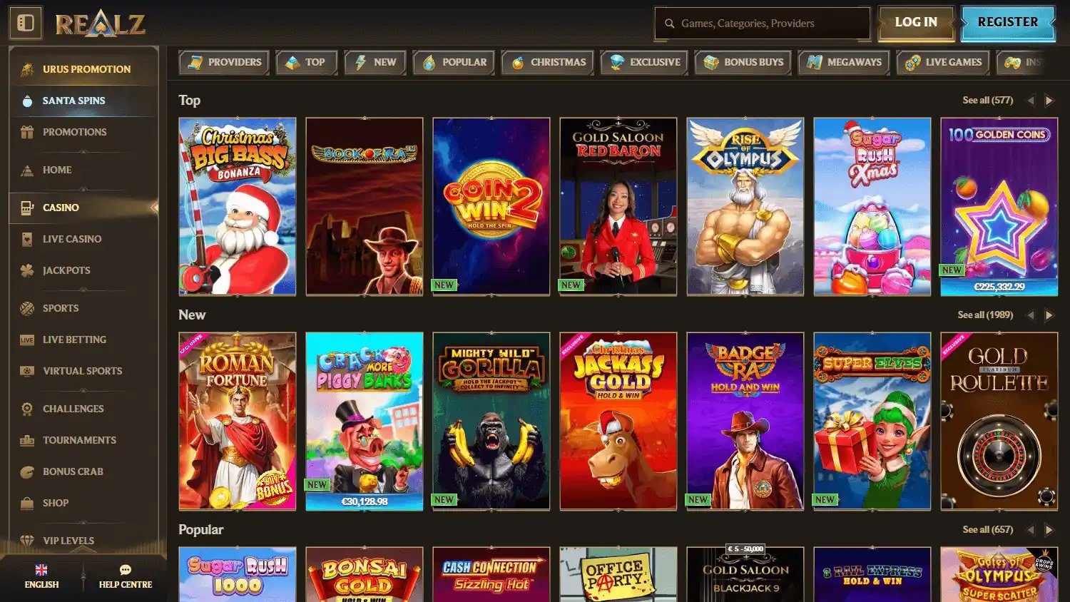 Realz Casino screenshot 2