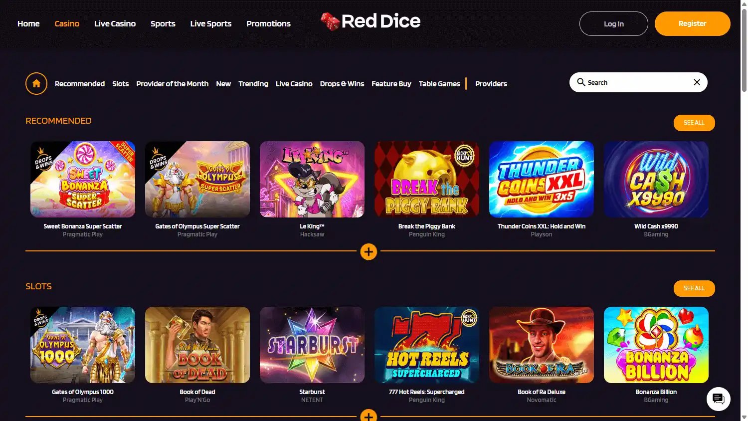 RedDice.com Casino screenshot 2