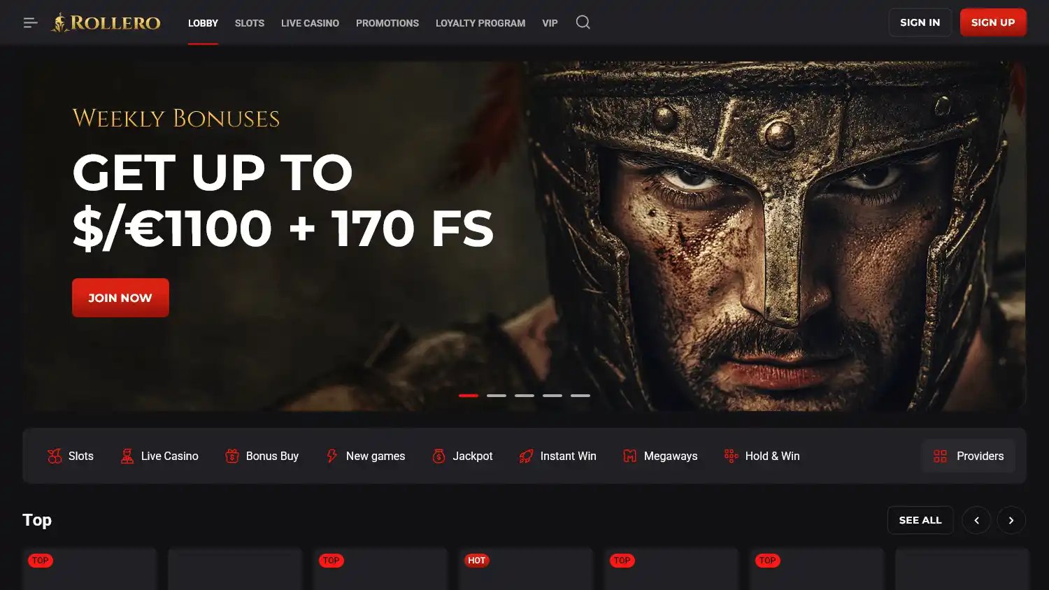 Rollero Casino screenshot 1