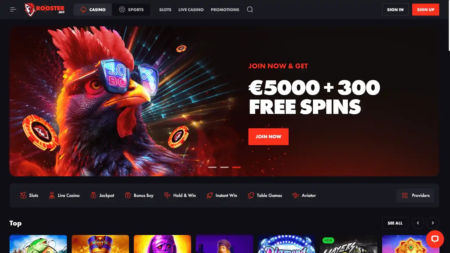 Rooster Bet Casino screenshot 1