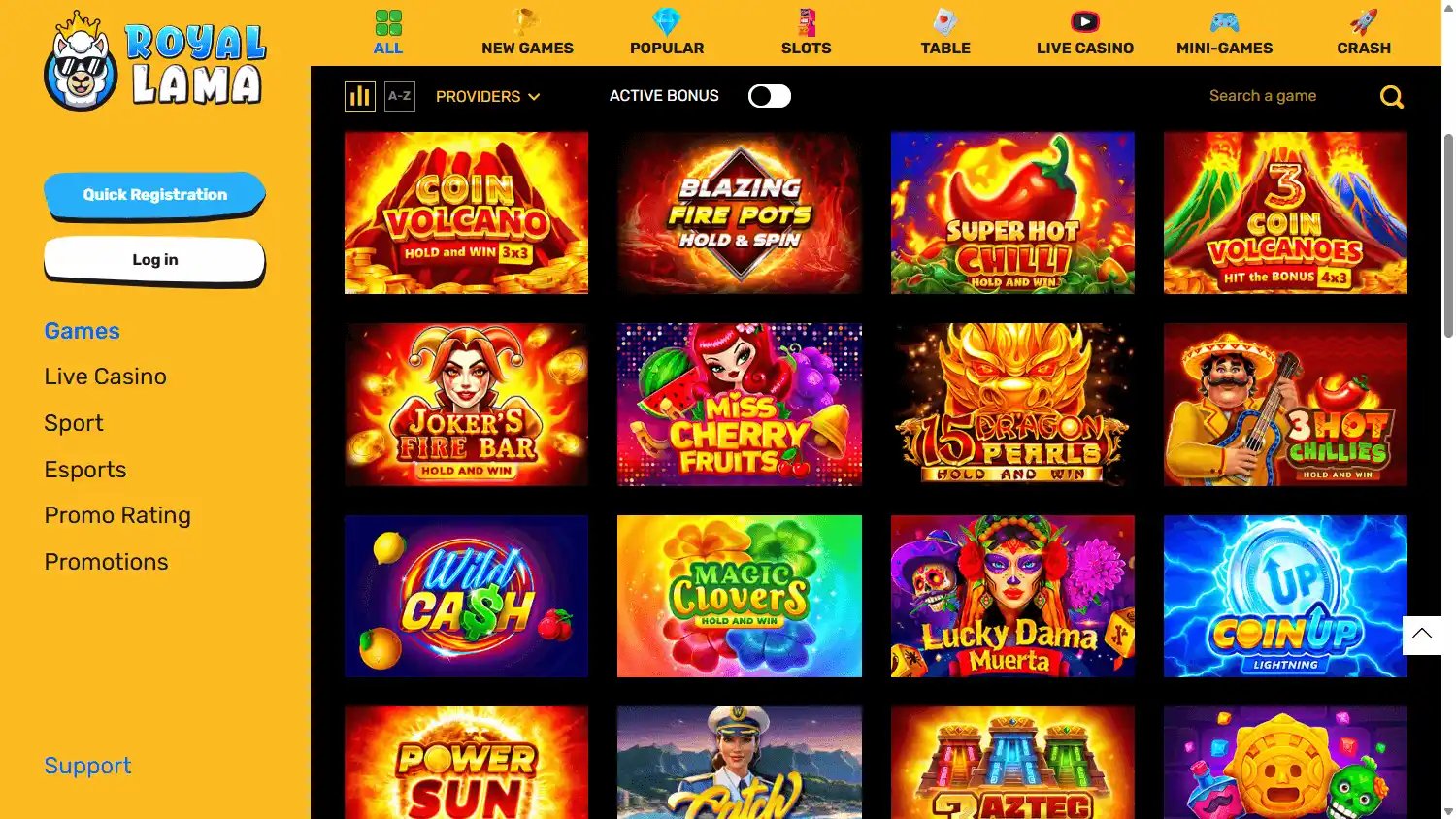 Royal Lama Casino screenshot 2