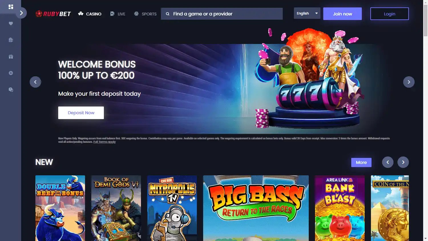 Ruby Bet Casino screenshot 1