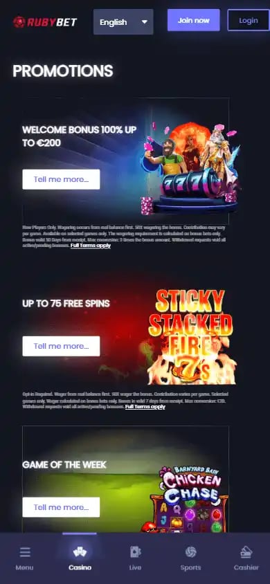 Ruby Bet Casino screenshot 6