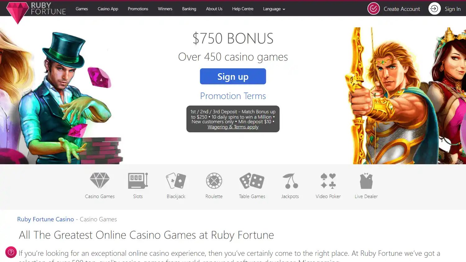RubyFortune Casino screenshot 2