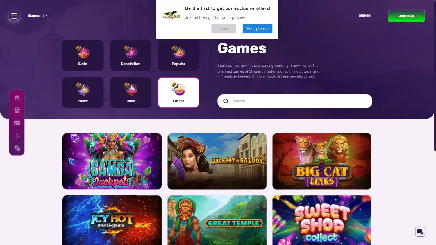 Shazam Casino screenshot 2