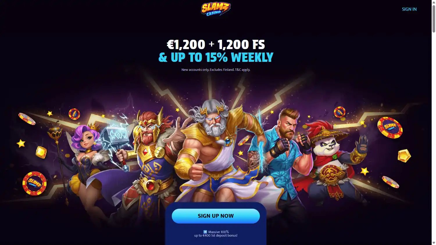 Slamz Casino screenshot 1