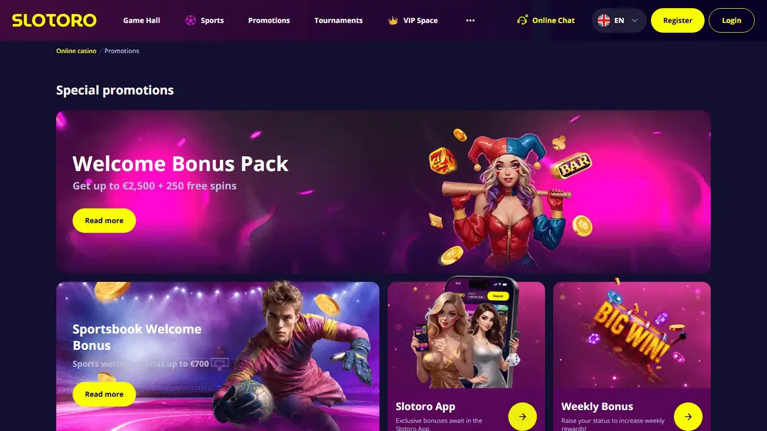 Slotoro Casino screenshot 3