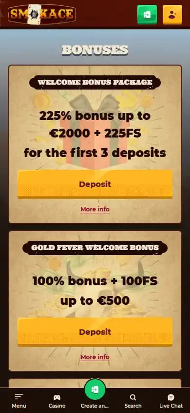 Smokace Casino screenshot 6