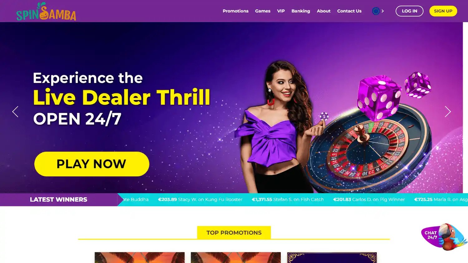 Spin Samba Casino screenshot 1