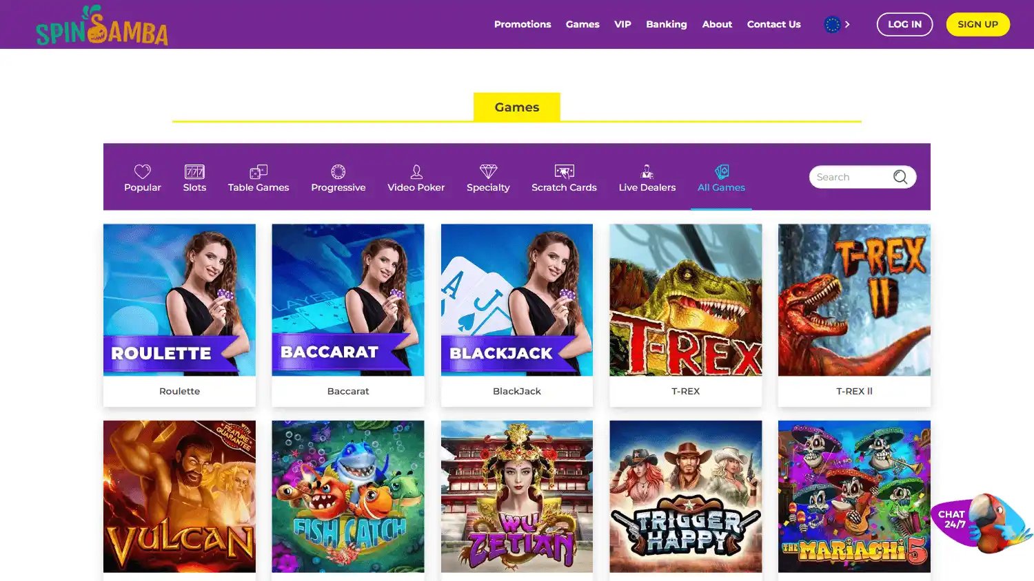 Spin Samba Casino screenshot 2