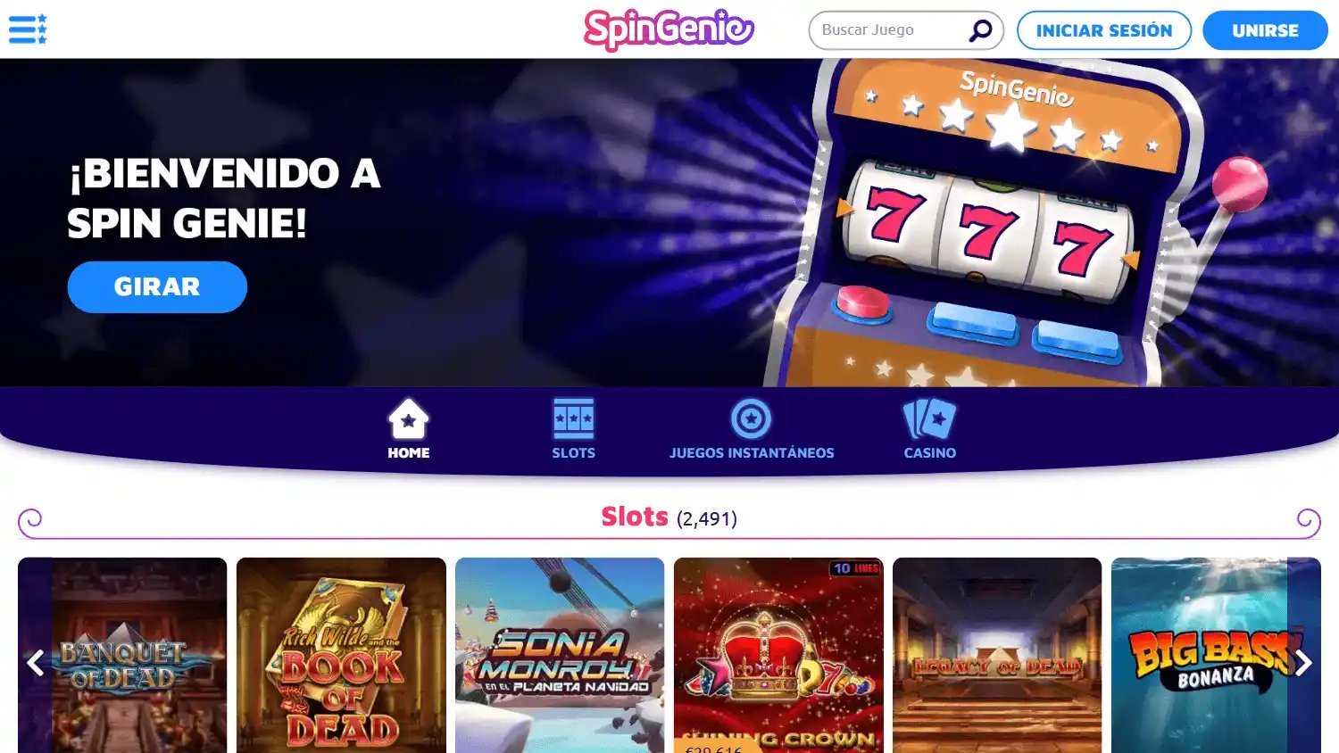 SpinGenie Casino ES screenshot 1