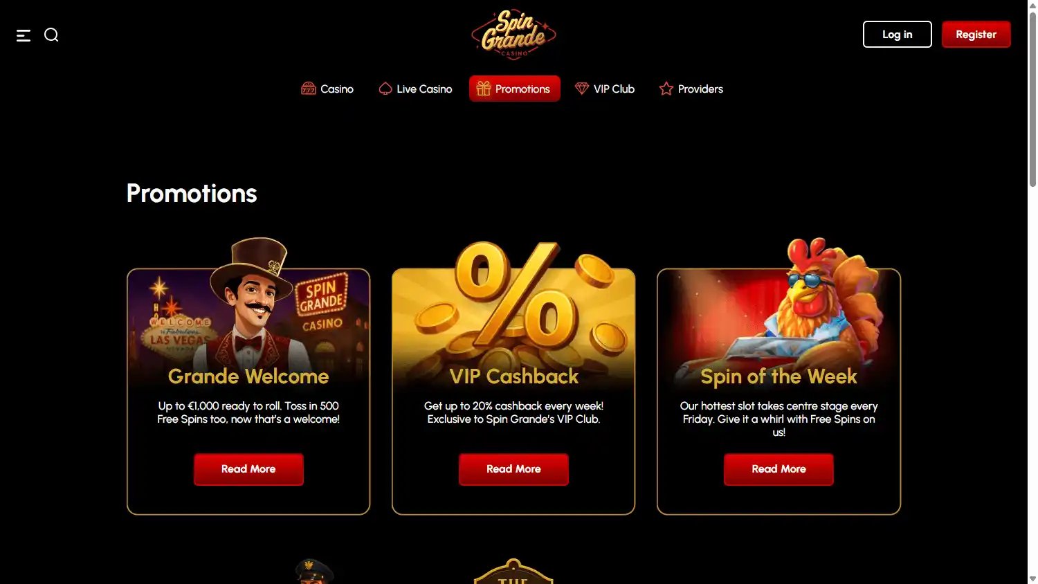 SpinGrande Casino screenshot 3