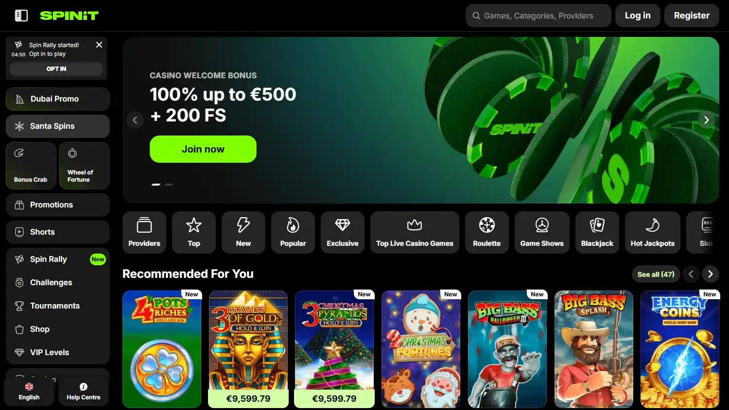Spinit Casino screenshot 1