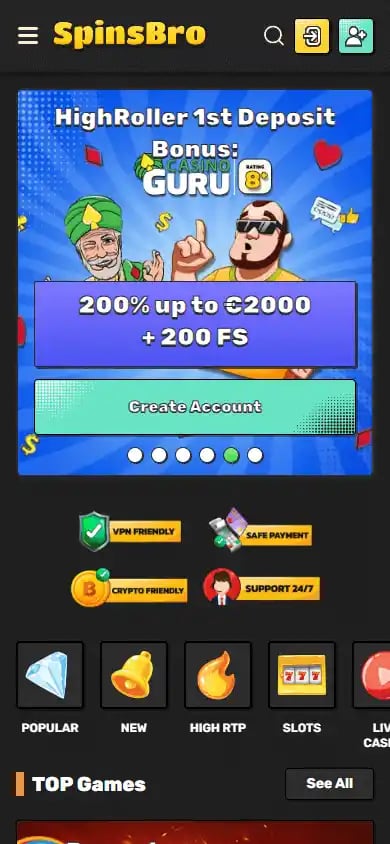SpinsBro Casino screenshot 4