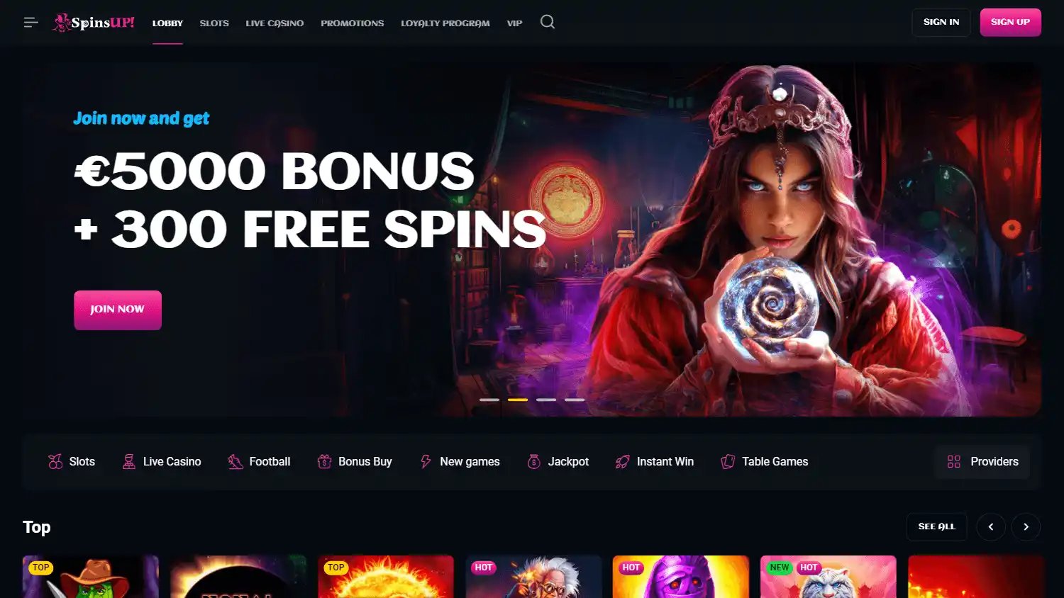 SpinsUp Casino screenshot 1