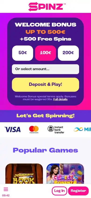 Spinz.com Casino screenshot 4