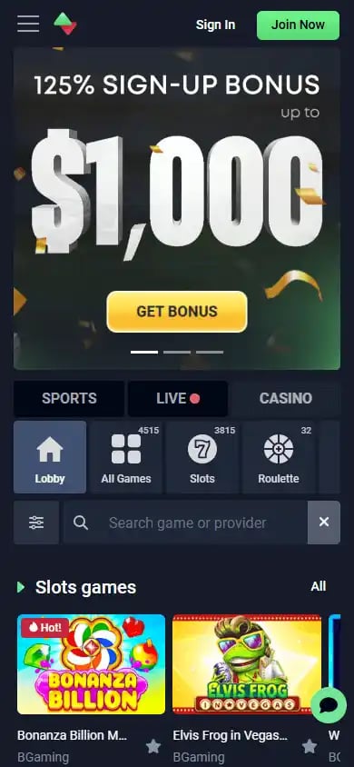 Sportbet.one Casino screenshot 5