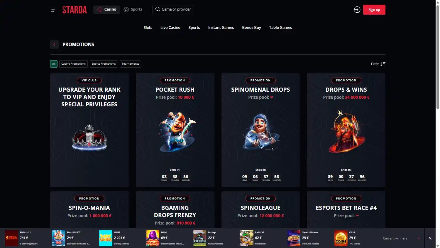Starda Casino screenshot 3