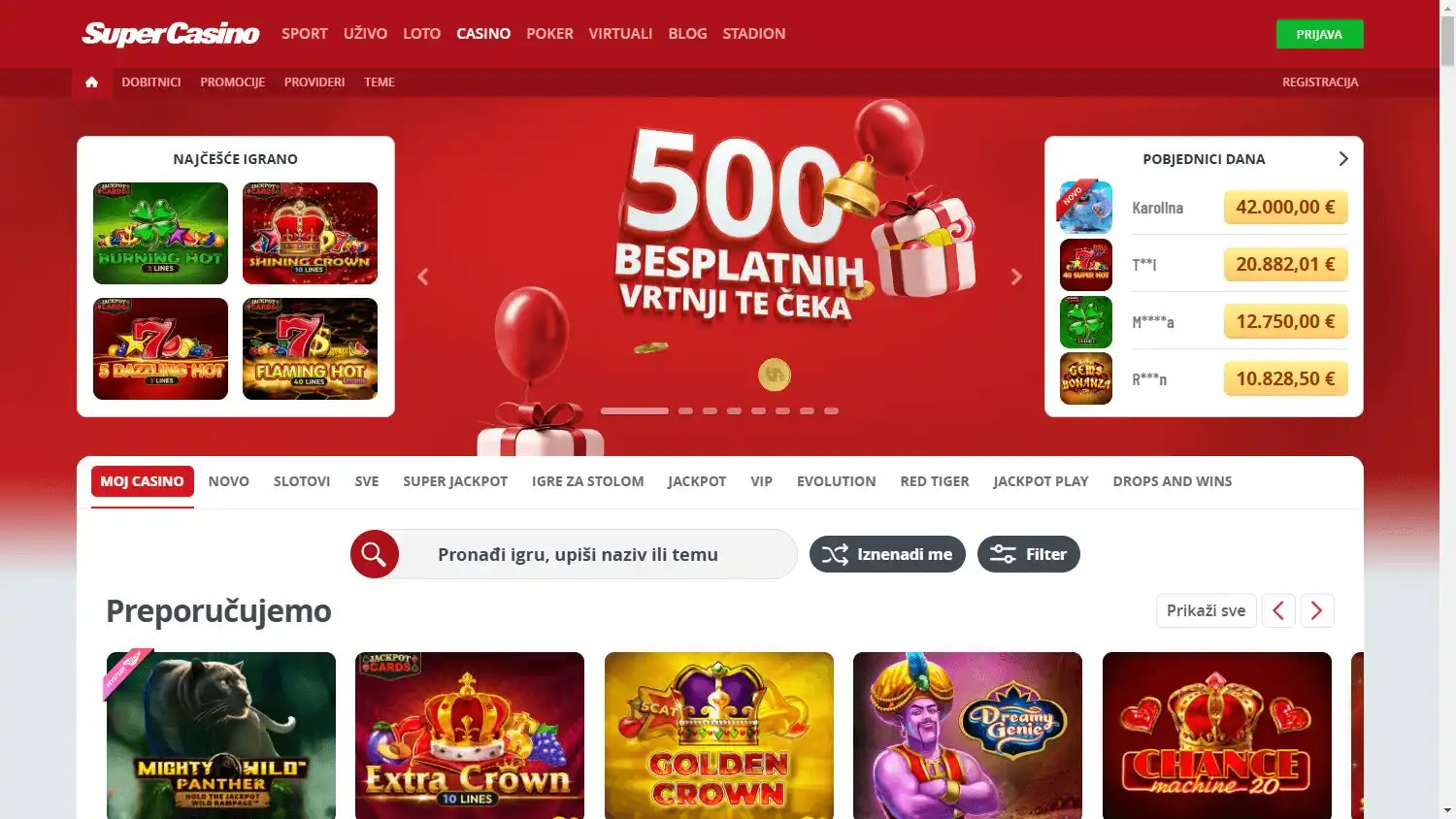 SuperSport Casino screenshot 1