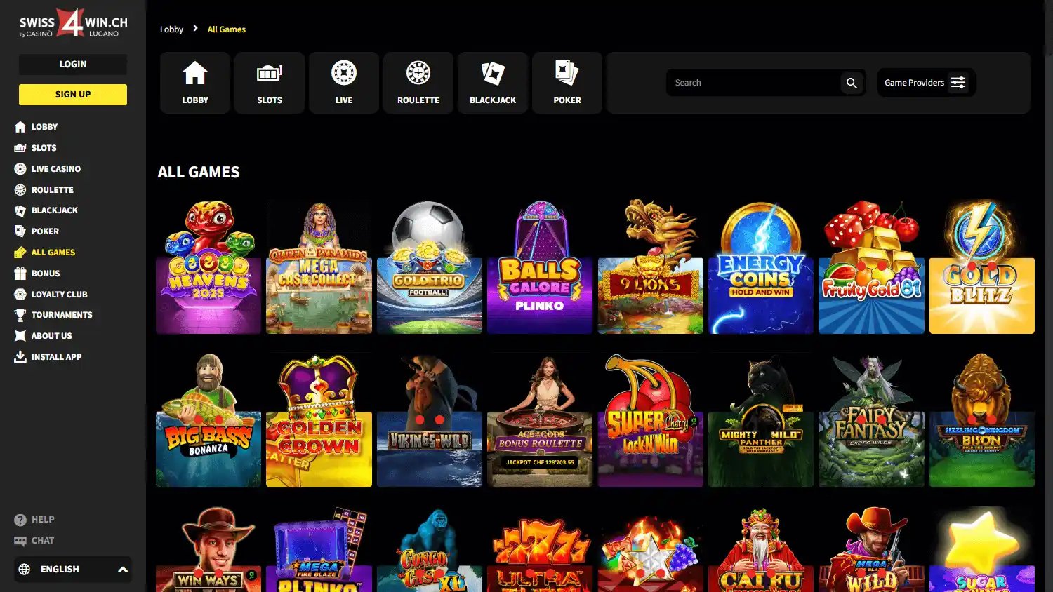 Swiss4Win Casino screenshot 2