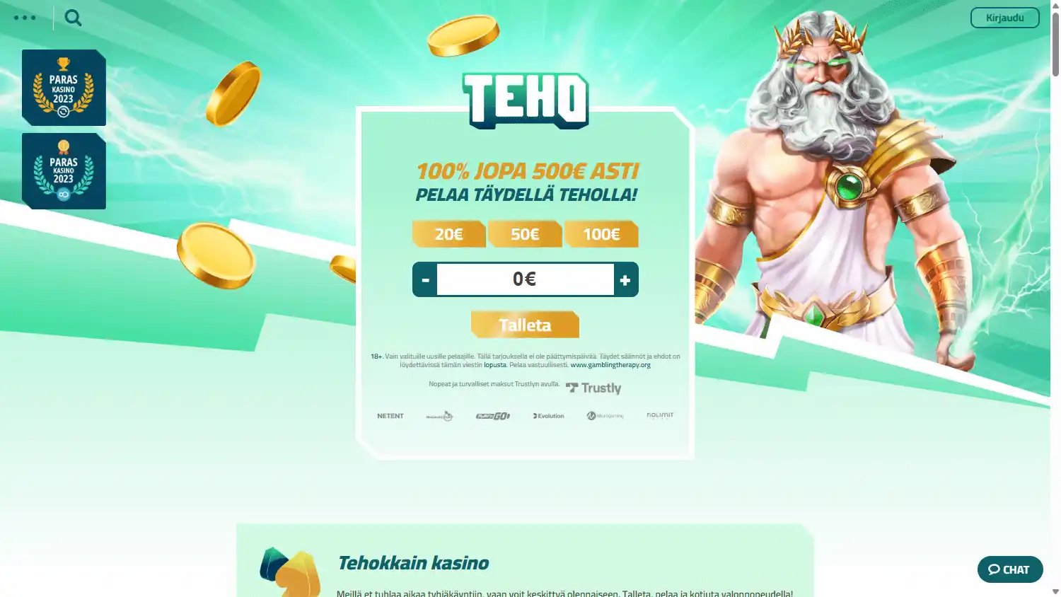 Tehokasino Casino screenshot 1