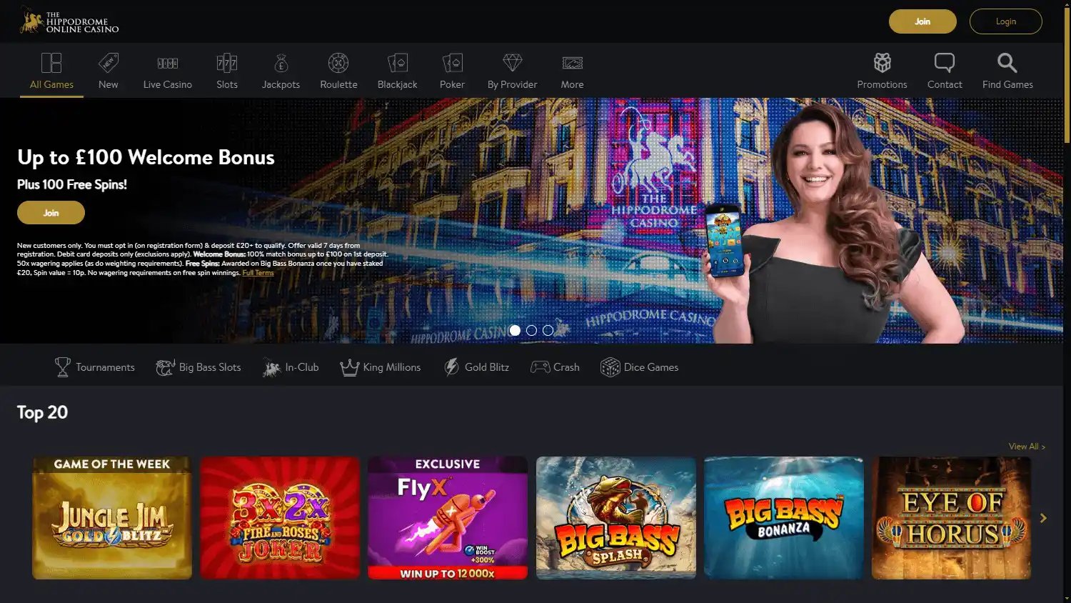 The Hippodrome Online Casino screenshot 1
