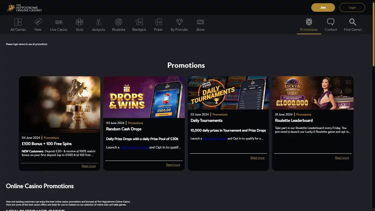 The Hippodrome Online Casino screenshot 4