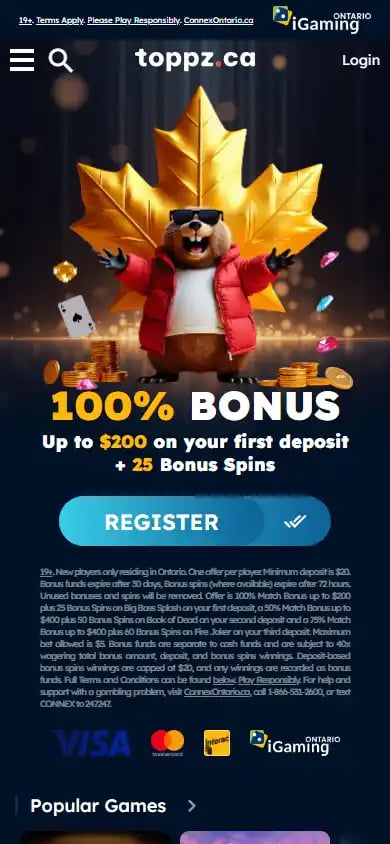 Toppz Casino screenshot 3