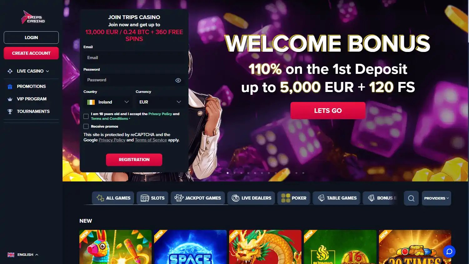 Trips Casino screenshot 1