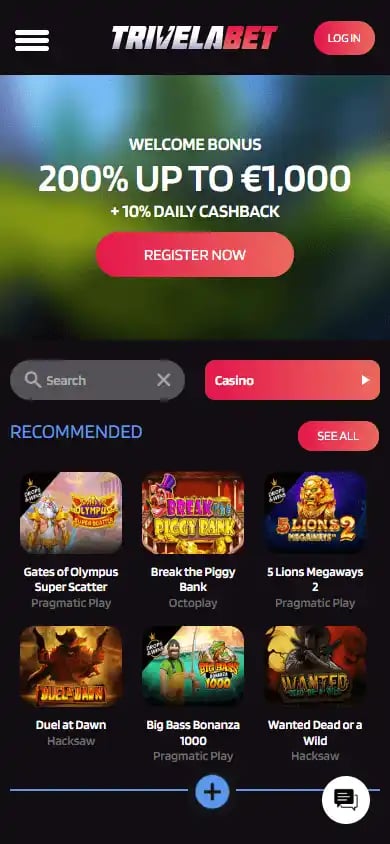 TrivelaBet Casino screenshot 4