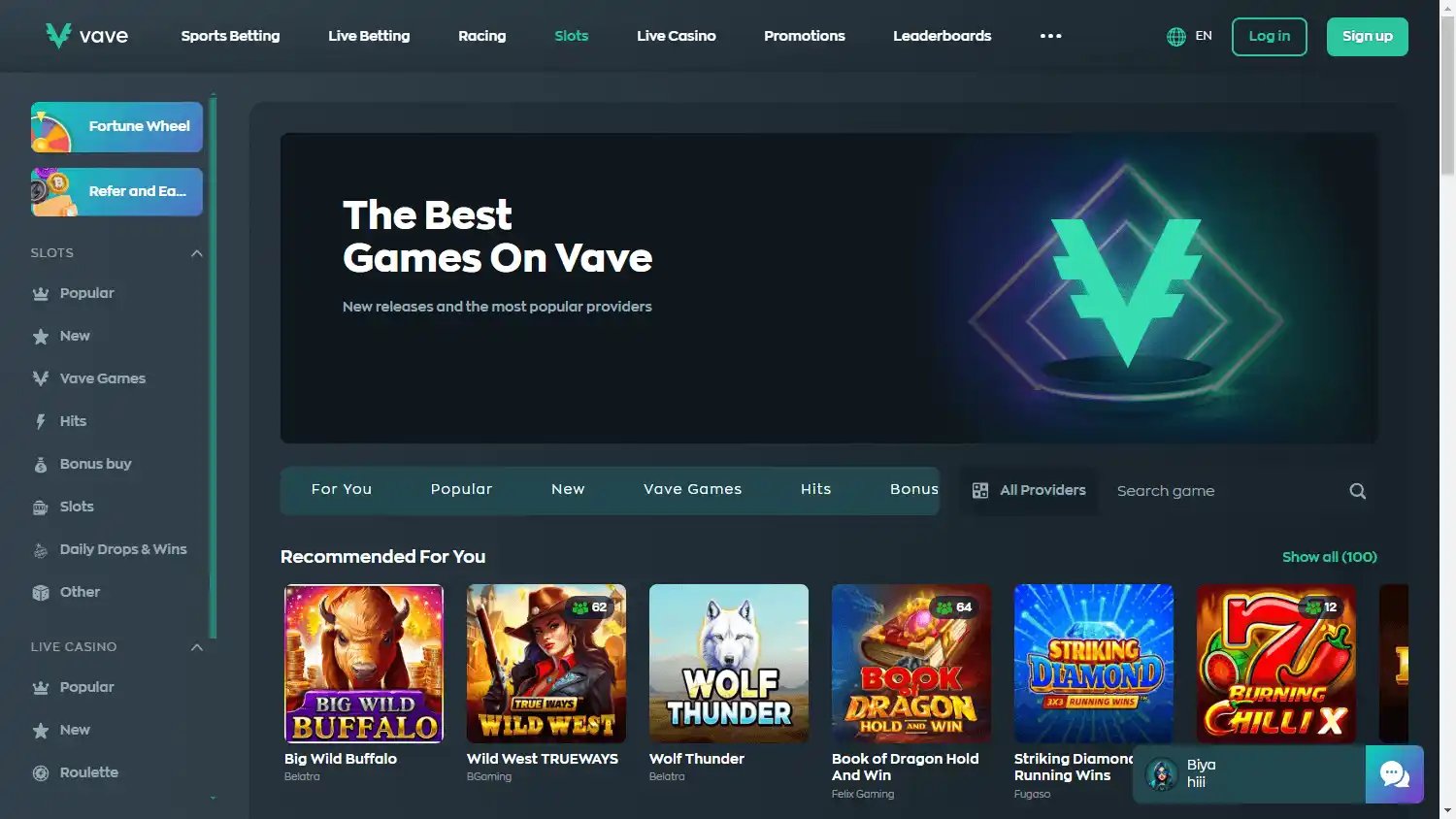 Vave Casino screenshot 2