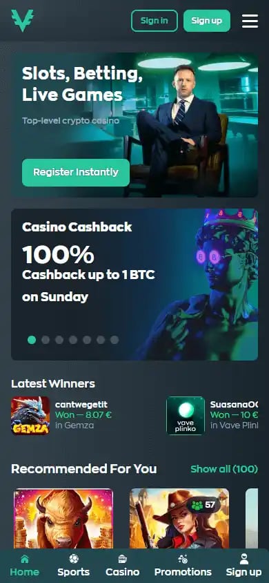 Vave Casino screenshot 4