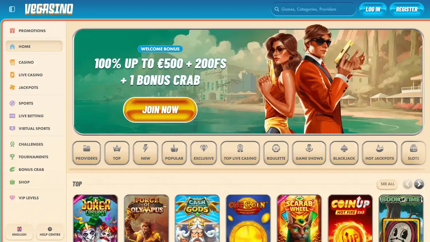Vegasino Casino screenshot 1