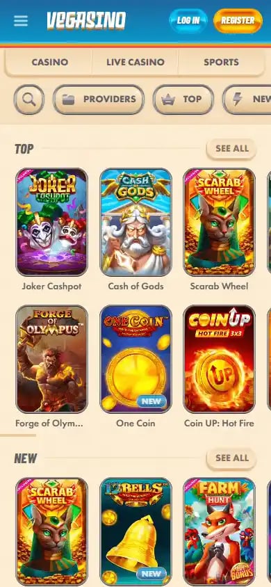 Vegasino Casino screenshot 5