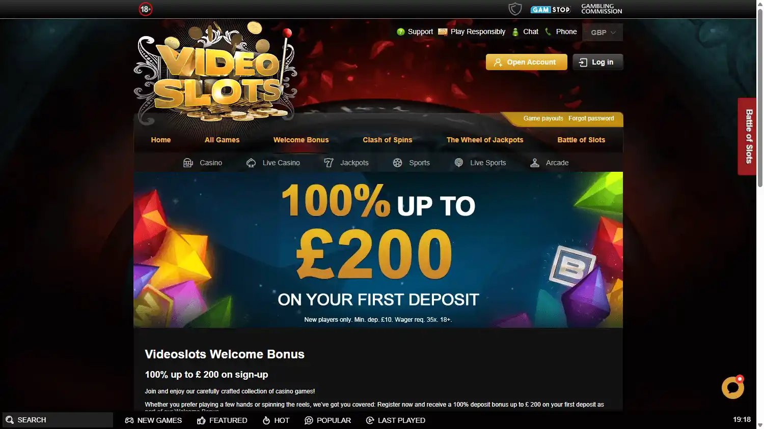 Videoslots Casino screenshot 4