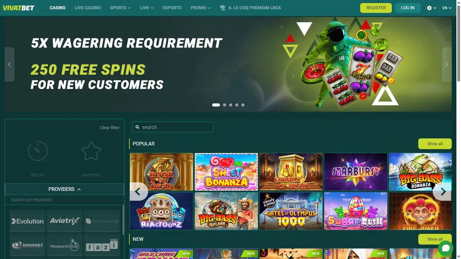 VivatBet Casino screenshot 3