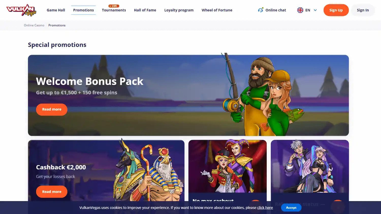Vulkan Vegas Casino screenshot 3