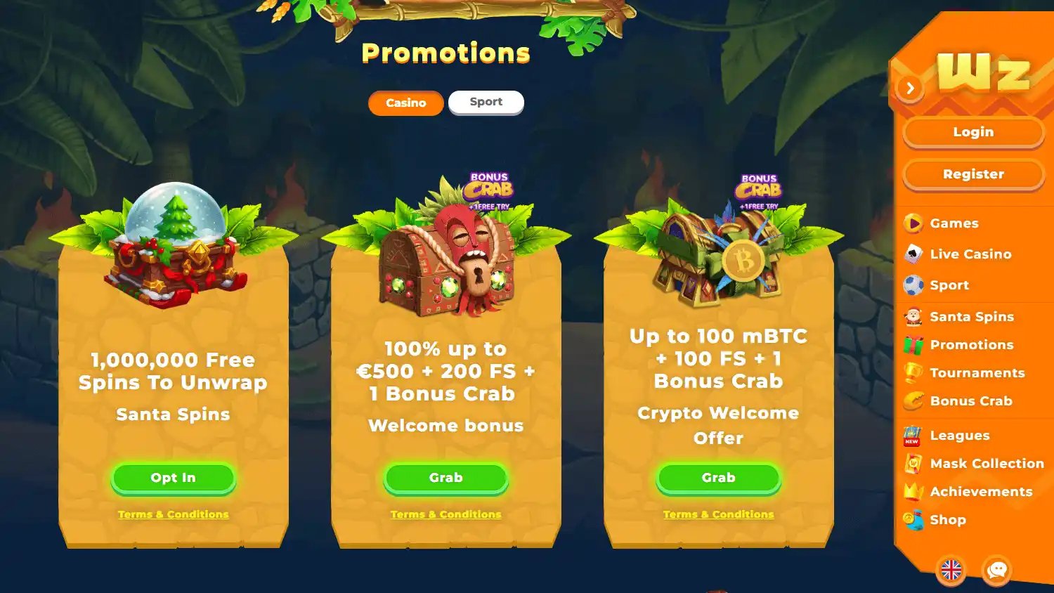 Wazamba Casino screenshot 3