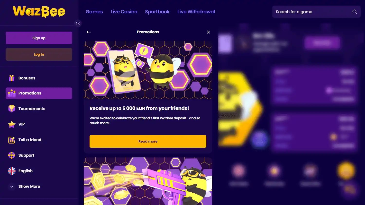 Wazbee Casino screenshot 3
