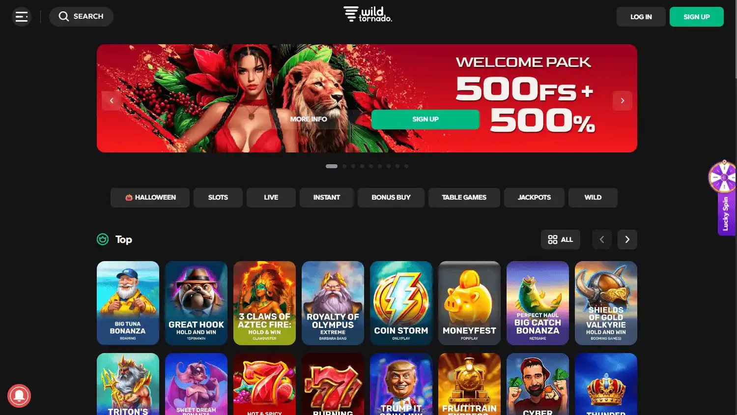 WildTornado Casino screenshot 1