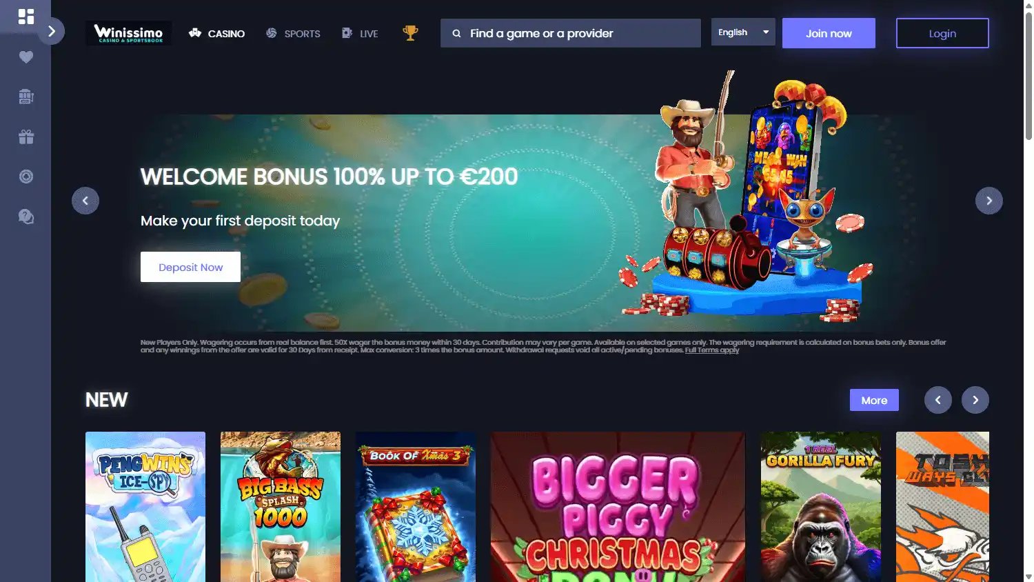 Winissimo Casino screenshot 1