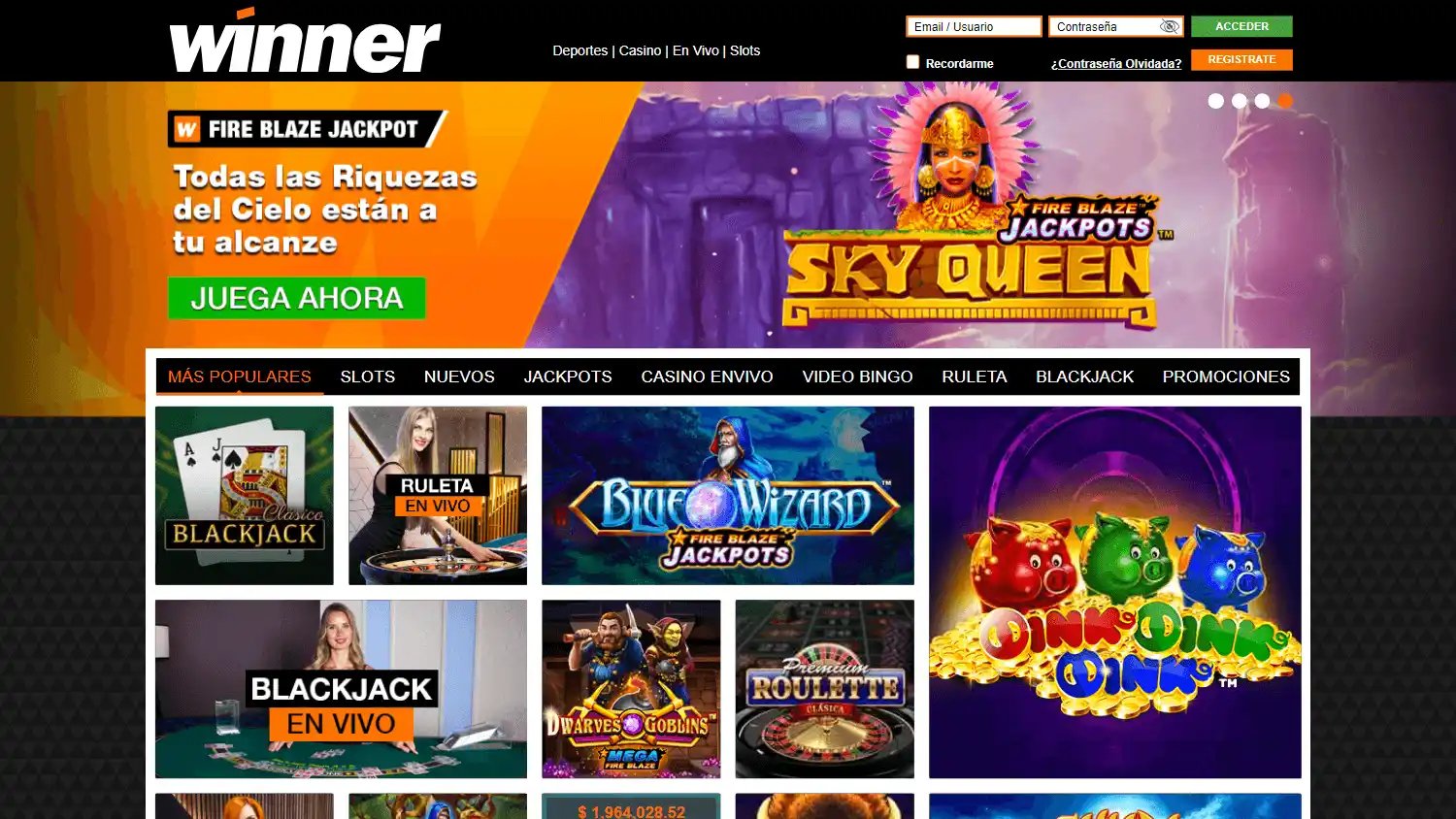 Winner Casino screenshot 2