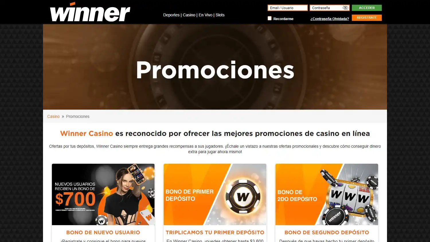 Winner Casino screenshot 3