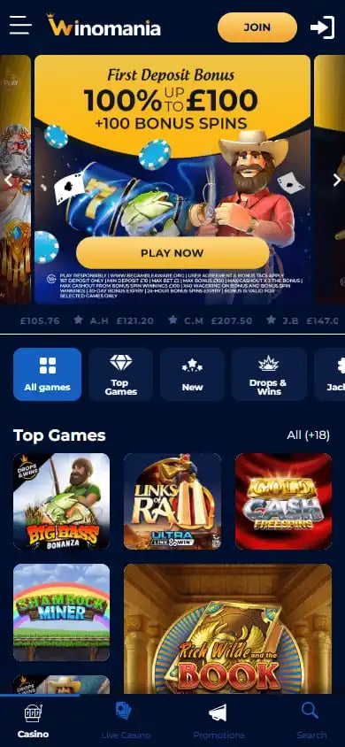 WinOMania Casino screenshot 3