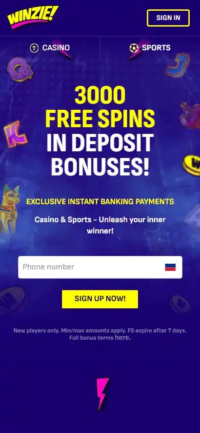 Winzie Casino screenshot 2