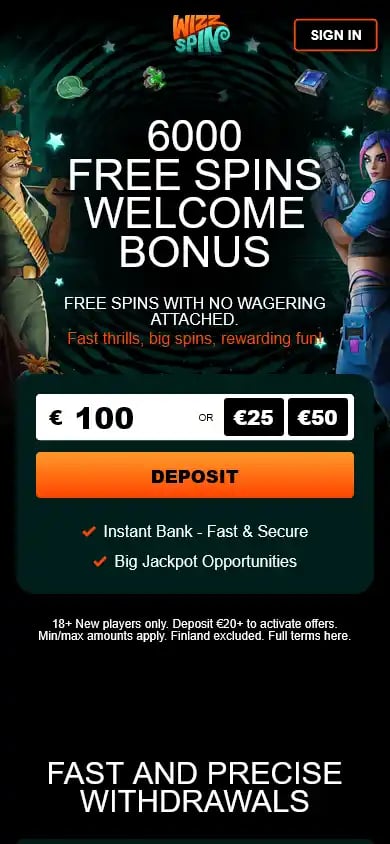 Wizz Spin Casino screenshot 2