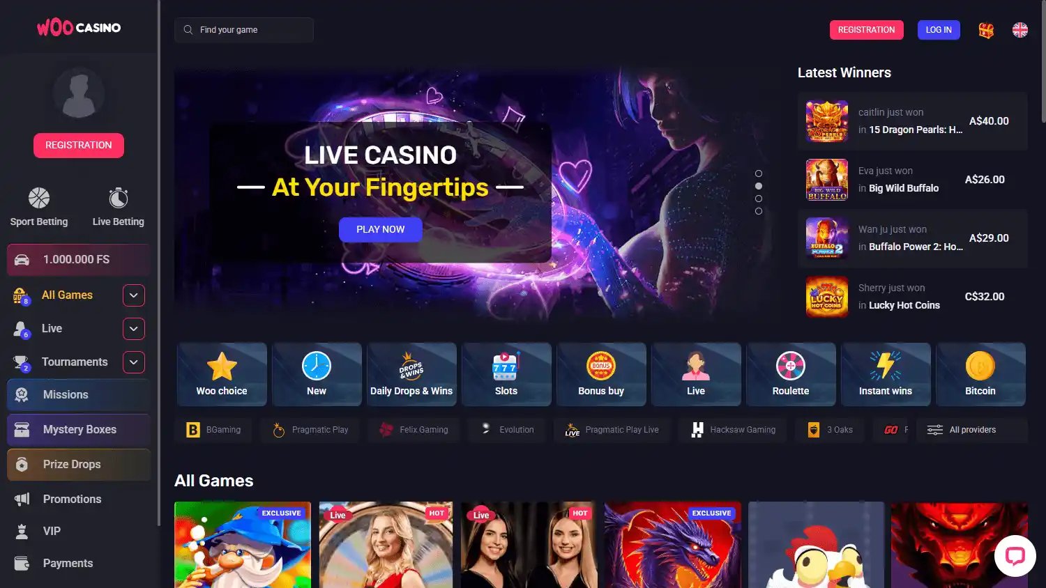 Woocasino screenshot 2